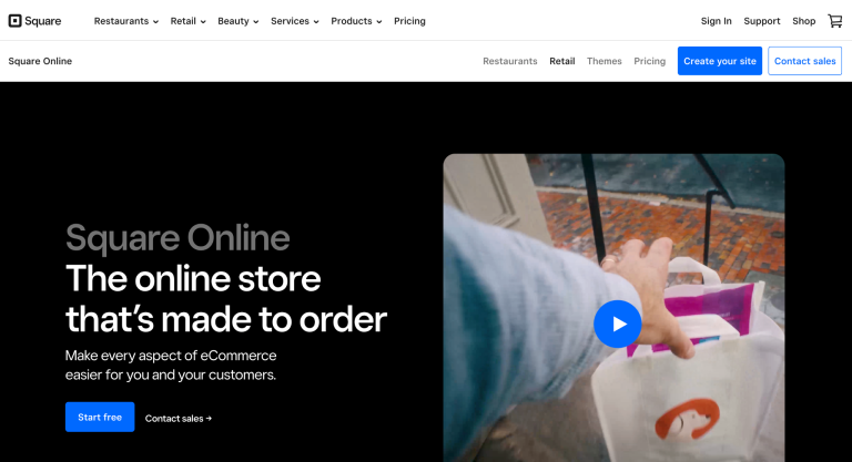 square online homepage