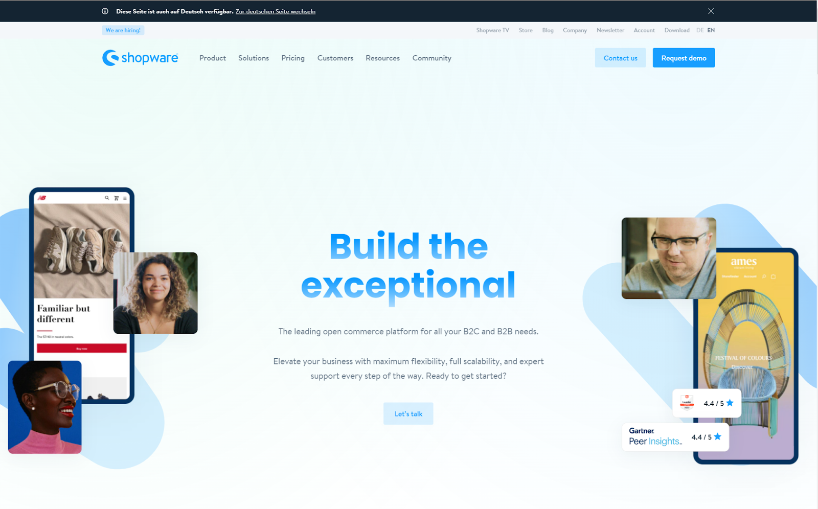 shopware home page