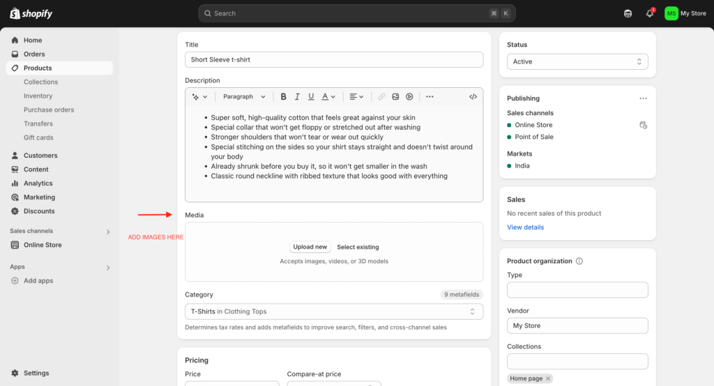 ADD IMAGES IN SHOPIFY