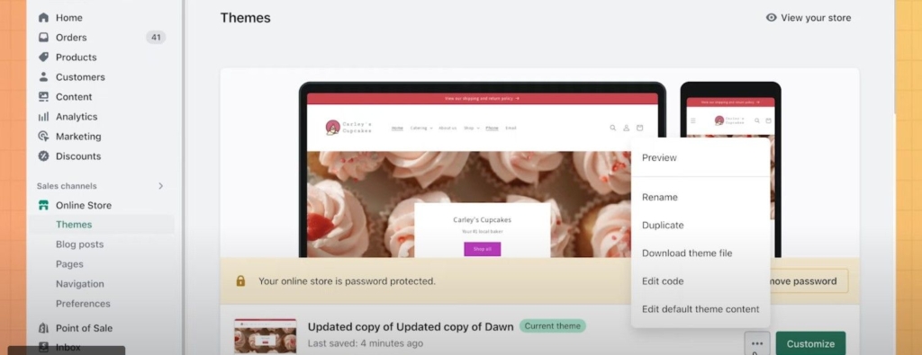 Powered by Shopify remove process step 2