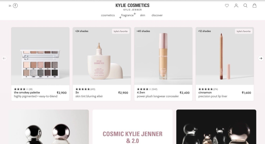 kylie cosmetics shopify store