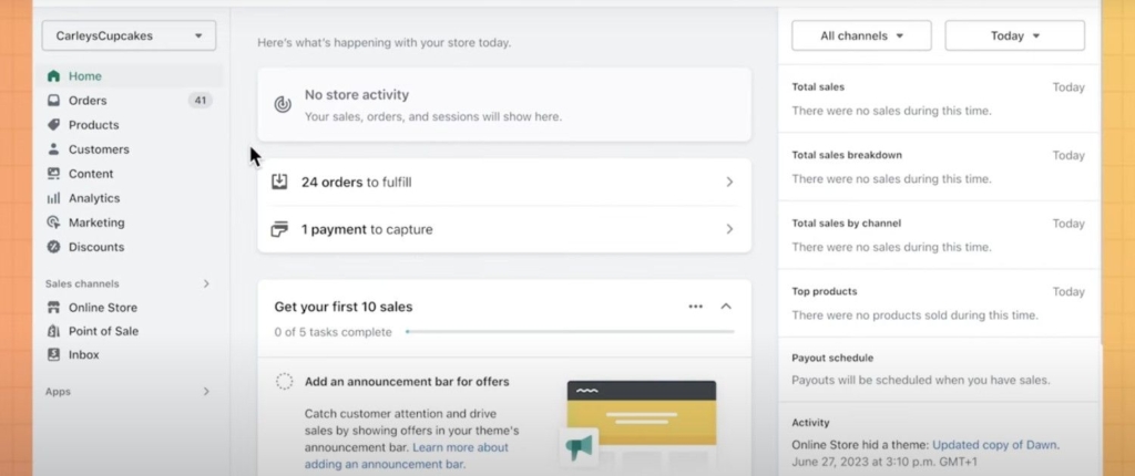 first step to remove powered by Shopify from homepage