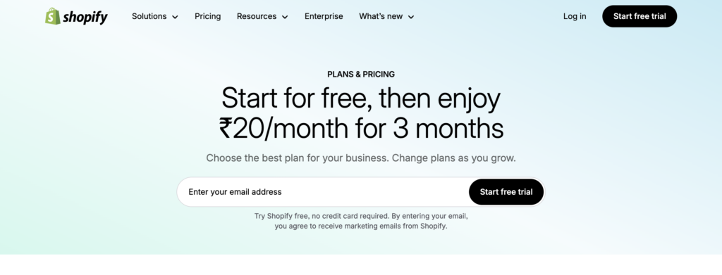 Shopify plans