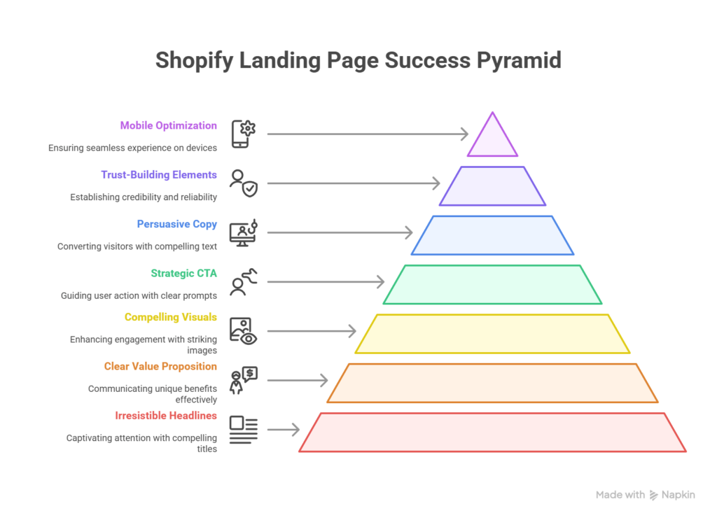 Shopify landing page success pyramid
