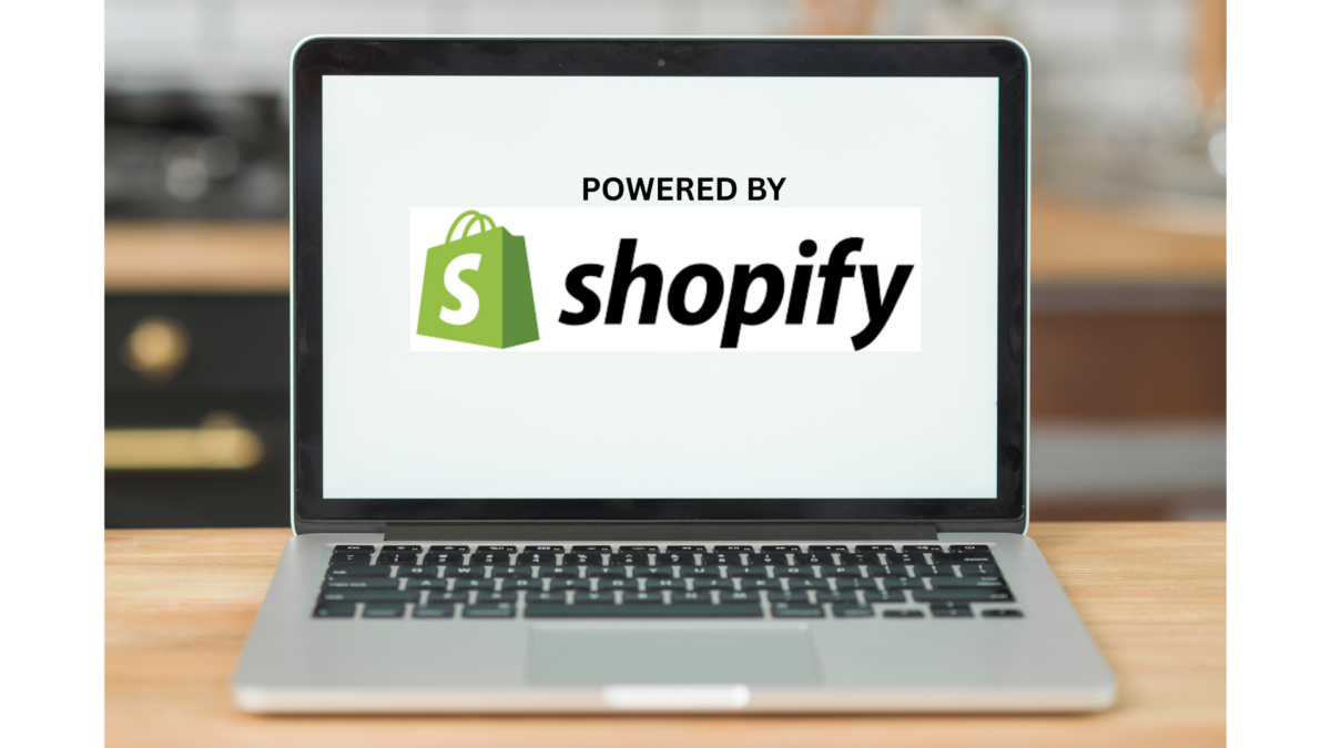 Shopify logo image with footer note