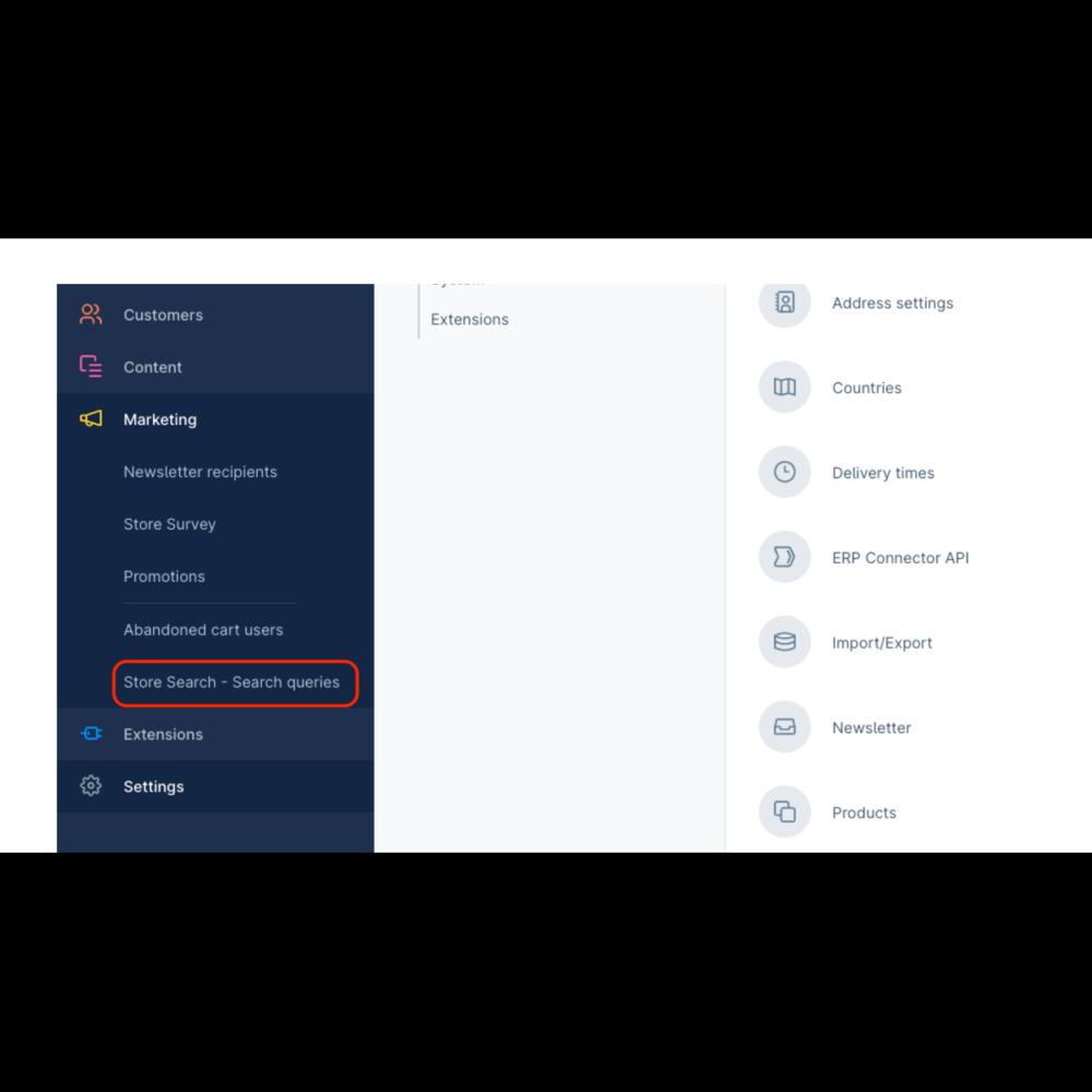 Customer search query statistics