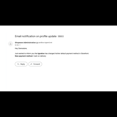 Email notification of customer information updates